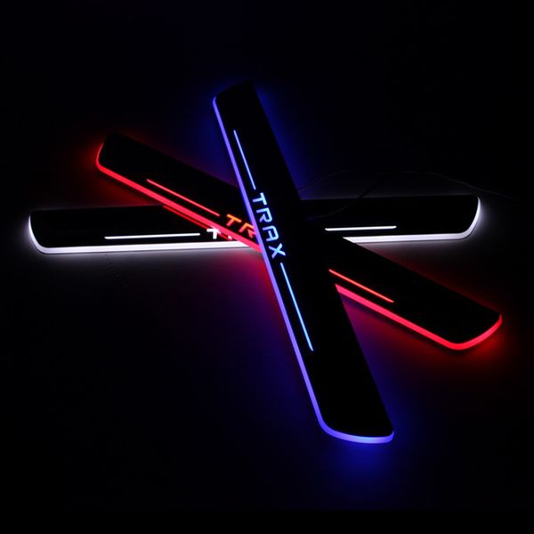 

for chevrolet trax 2013 - 2018 2019 acrylic moving led welcome pedal car scuff plate pedal door sill pathway light