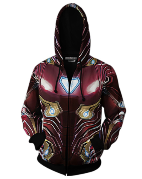 

2019 мстители татуировки эндшпиль quantum realm железный человек тони старк косплей толстовка 3d печатных мужская супергерой молния толстовк, Black