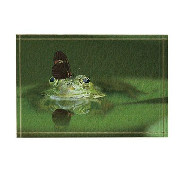

animal decor the frog has a butterfly on its head bath rugs non-slip doormat floor indoor front door mat