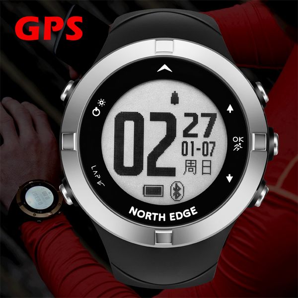 

new men's watch gps multi-mode sports watch compass heart rate monitoring in 8 languages waterproof watches relogio masculino, Slivery;brown