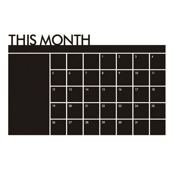 

new detachable moon planning calendar memo sticker wall sticker black