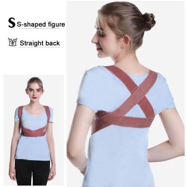 

posture back corrector clavicle spine back shoulder support belt pain relief posture correction prevents slouching 0129, Black;blue