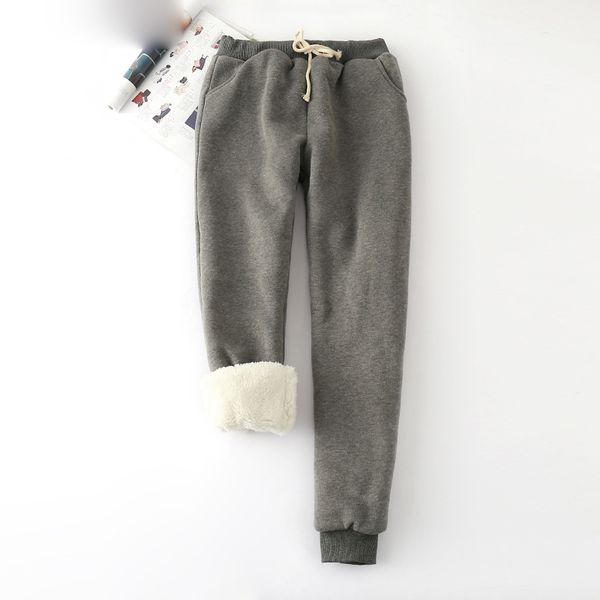 

women trousers new winter and autumn female lamb velvet thickening sweatpants casual loose pants harem women pants drop shipping, Black;white