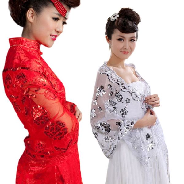 

womens sheer lace wedding shawl wrap embroidery floral sequins embellished bridal bridesmaid cape long scarf with fringe tassels, Blue;gray