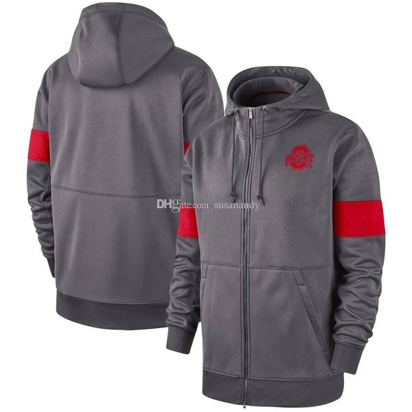 

ohio state buckeyes 2019 sideline performance full-zip hoodie sweatshirts,accept usa football,basketball,baseball,hockey any teams,any size, Black