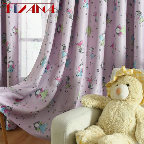 2019 Purple Curtain For Living Room Children Bedroom Cartoon Girls Printed Voile Curtain Kids Curtains Cloth Tulle Cortinas T177 4 From Adeir 37 29