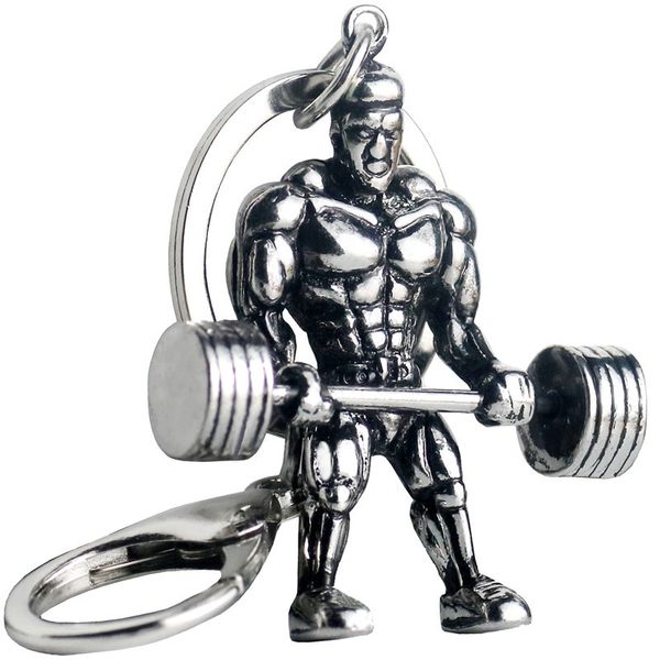 Haltere de halteres de levantamento de peso masculino fitness chaveiro de metal personalizado moda esportes fitness série chaveiro