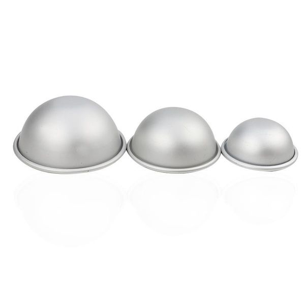 

s m l size 3d aluminum alloy ball sphere bowl bath bomb mold household cake baking pastry mould kitchen accessories gadgets -z105