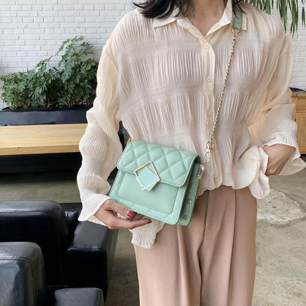

е кожа pu зеленого веа crossbody ђмка дл женин 2020 lady замка мода плеа ђмки лен