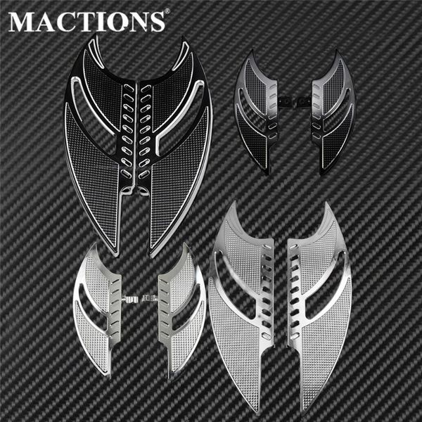 

motorcycle front rear floorboards driver passenger footpeg pedal black/chrome for touring softail 2014-2020 road glide