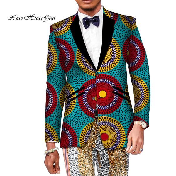 

ankara wedding suits causal print suit jacket coat african men clothing blazers slim fit elegant v neck dashiki bazin wyn163, White;black