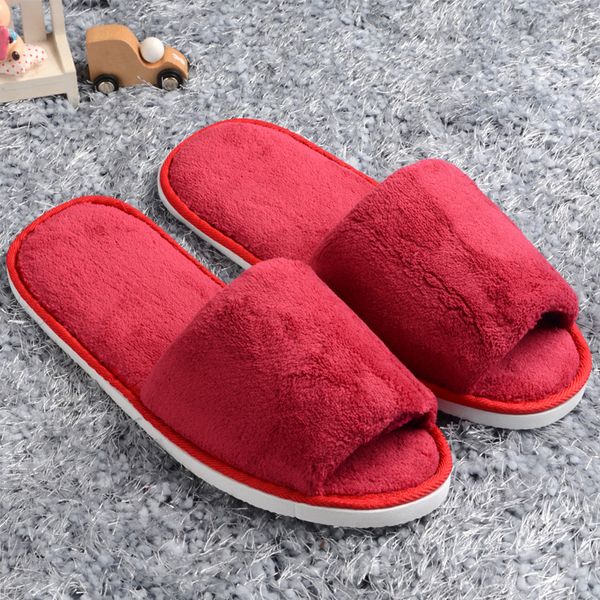 

men women l slippers soft comfy coral fleece beauty club slippers thick bottom non-disposable travelling portable, Black