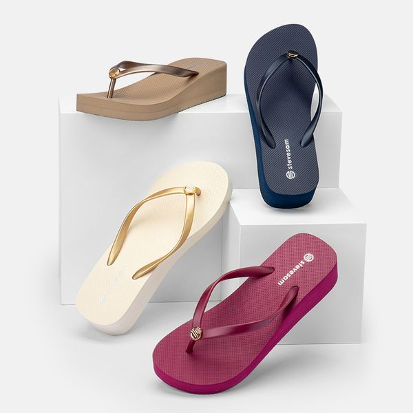 

2020 женщин клин сандалии летние шлепанцы, Black