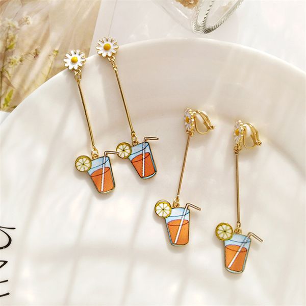 

модные цветы серьги-гвоздики женские металлическое стекло печатные серьги бижутерия девушка белые цветы-гвоздики для женщин, Golden;silver