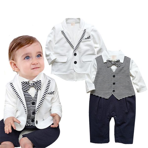 

newborn clothing set bebes baby boy clothes set baby rompers+ coat with tie, Blue
