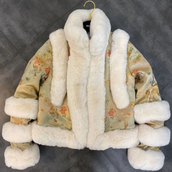 

deat 2019 winter faux fur patchwork thick cotton coat women jacket 19j-a234, Black