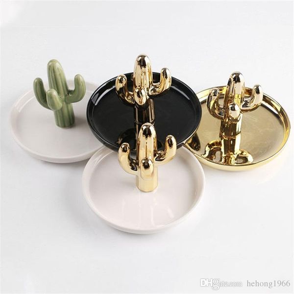 

fashion ceramic jewelry tray exquisite workmanship cactus antler ring storage plate designer small decor craft 15sy ww