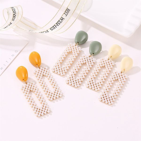 

мода жемчуг мотаться серьги элегантные женщины негабаритных жемчуг геометрические сладкий стиль серьги классический леди ювелирные изделия п, Silver