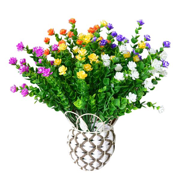 

2pcs bouquet fake green artificial plant fake milan grass with leaf setting wall decoration flower accessories
