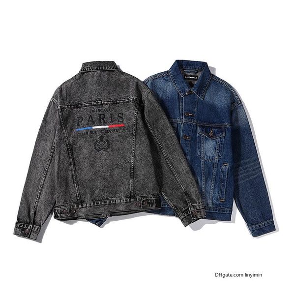 

balenciaga balenciaga blcg женщины дизайнер джинсовые куртки джинсовое пальто унисекс мода одежда высокое качество лучшая версия горячие про, Black;brown