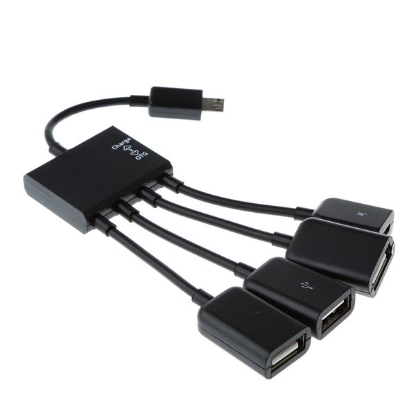 

4 in 1 micro usb hub male to female three usb 2.0 host otg adapter cable