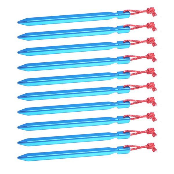 

10 pieces/set 18cm aluminum alloy tent pegs ground nail stakes for awning camping trip beach