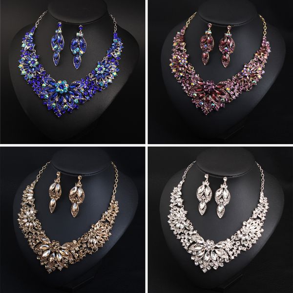 Fashion Women Jewelry Set Charming Necklace+Earrings For Bridal Wedding Party