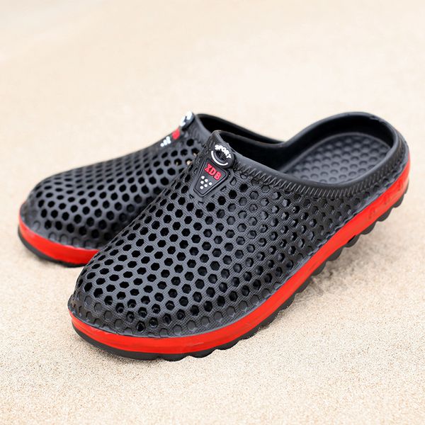 

valentines beach shoes casual homme hole sandals slippers summer flip flops women shoes outdoor light slides sandalias hombre, Black