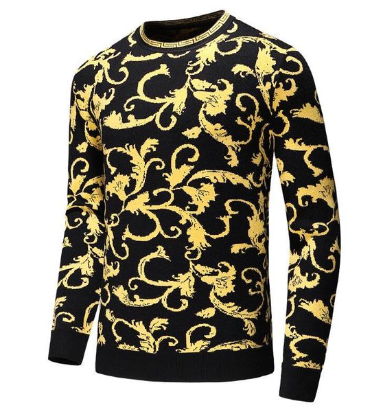 

european men's wear designer 108 long sleeved sweater small crew neck sweater winter wear welcome to buy, White;black