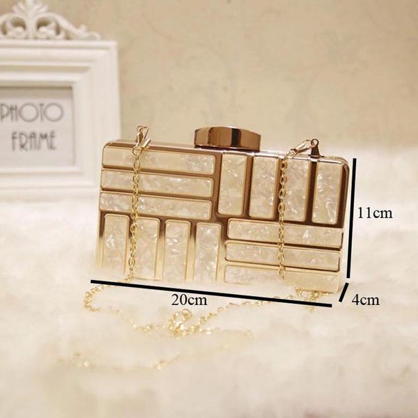 

chi belle marble print handbags women bags acrylic evening party cocktail box clutch chain shoulder bag