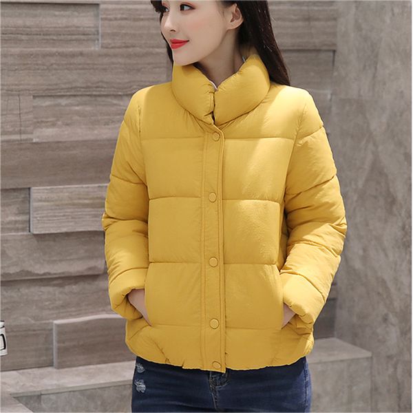 

lucyever simple thicken woman parkas 2019 new casual turtleneck loose jacket female solid warm cotton parka winter coat women, Black