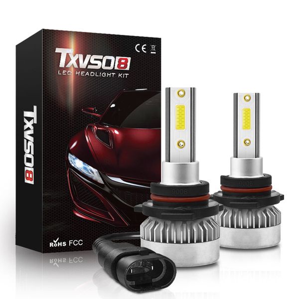 

2 x led headlight bulbs car led light hb4/9006 110w 20000lm cob waterproof ip68 car headlights