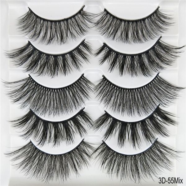 

chic 5 pairs mix 5 styles 3d mink lashes natural long false eyelashes volume fake lashes makeup extension eyelashes maquiagem