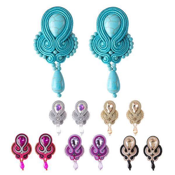 

kpacta fashion leather ladies earrings round long tassel jewelry retro handmade big pendant earrings party national wind gift, Silver