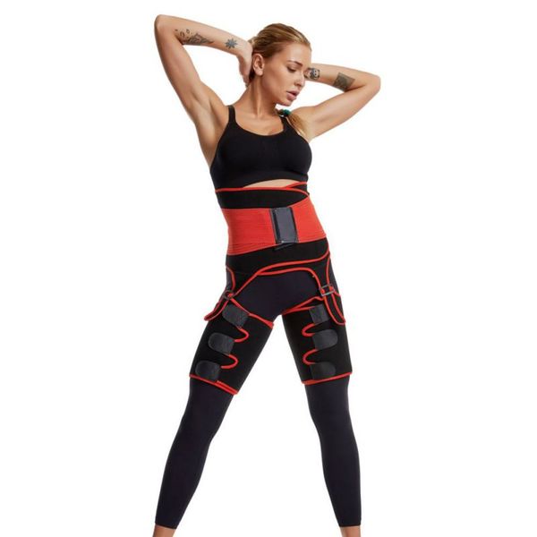 

sweat neoprene legs belt sweat thigh trimmers leg shaper burning fat slimming gym workout body shapers belt legs strap, Black;gray