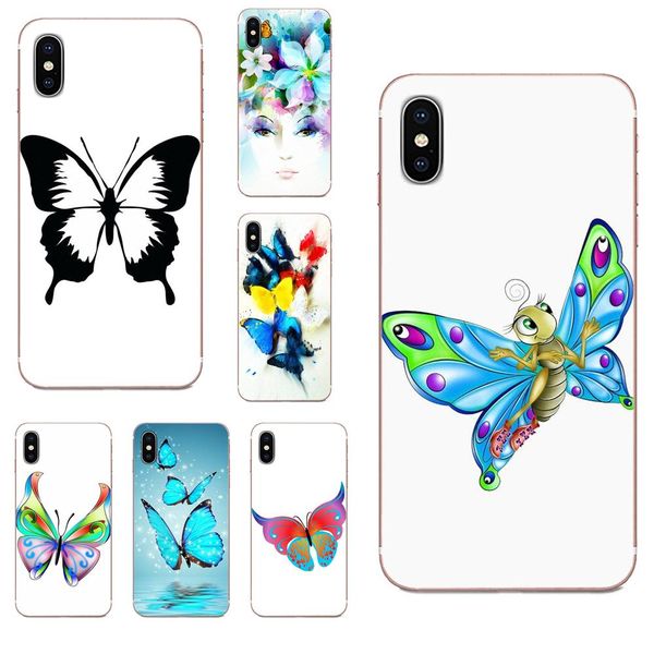 

custom for apple iphone 4 4s 5 5c 5s se 6 6s 7 8 11 plus pro x xs max xr tpu soft black phone case watercolor butterfly pink love heart