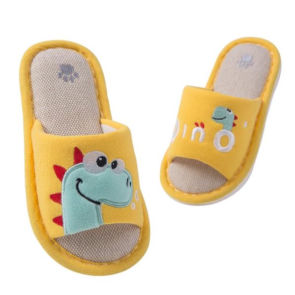 

kids shoes cute cartoon comfortable kids shoes durable linen letter flip flop breathable soft flat slippers unisex, Black;grey
