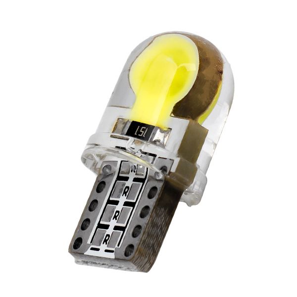 

100pcs t10 w5w 192 silicone case cob led car parking light 501 silica gel led wedge interior dome lamp auto turn side bulb 100x