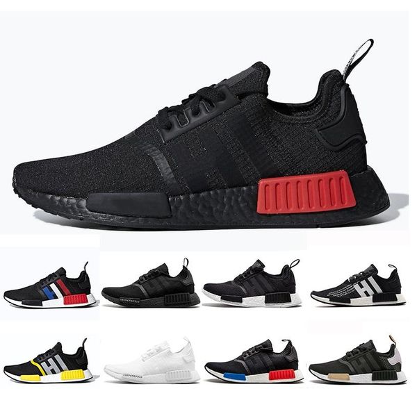 

2019 bred nmd runner r1 primeknit atmos thunder nmds running shoes for men women oreo military green red marble sports sneakers 36-45