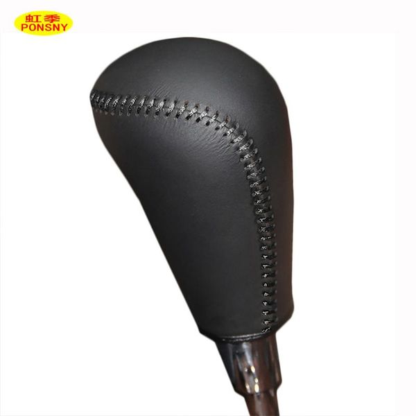 

ponsny car gear covers case for fortuner 2015 automatic shift collars genuine leather hand-stitched car styling