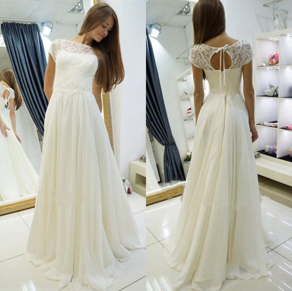 

romantic lace wedding dresses 2019 a line chiffon robe de mariage custom made bridal gowns ing, White