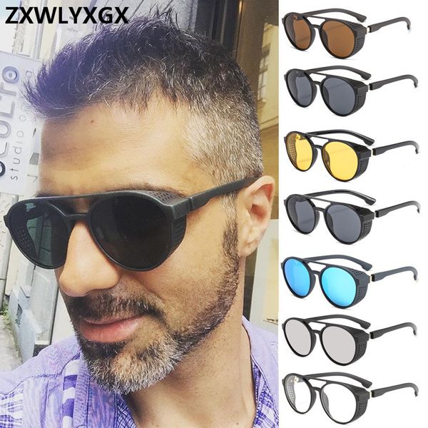 

fashion steampunk sunglasses women men brand design retro goggles round flip up glasses steam punk vintage eyewear, White;black