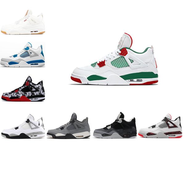 

2020 bred white cement 4 4s jack cool grey mens basketball shoes concord pure money royalty men sport sneakers