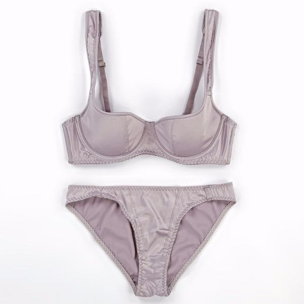 

satin smooth women bra brief set 1/2 cup thin cotton cup fashion lady brassiere sets push up euramerican lingerie suit, Red;black