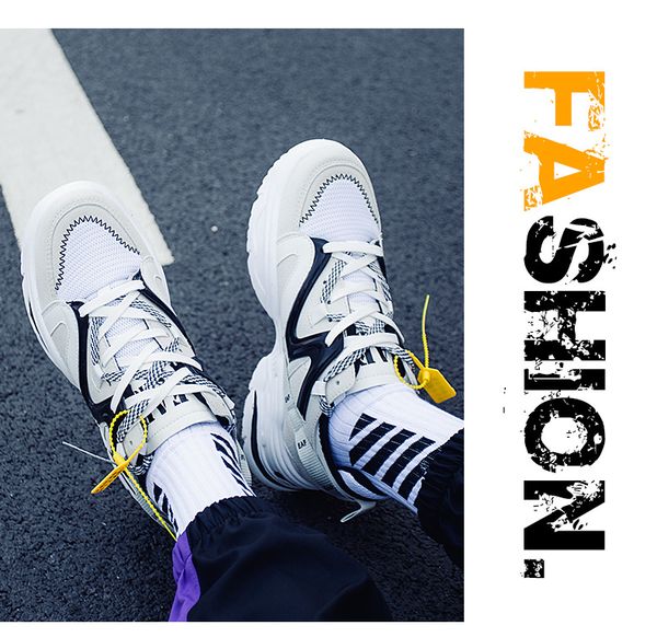 

new men and women fitness running sports shoes ins super fire shoes old shoes men sports style, Black