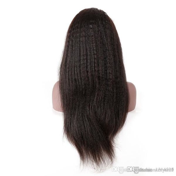 

full hair wigs for women kinky straight wigs wig brazilian remy pre plucked hairline with, Black