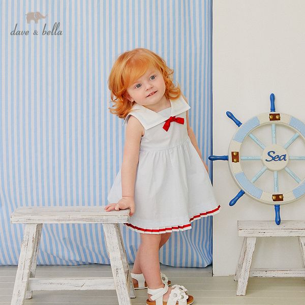 

dbh13947 dave bella summer baby girl's cute bow striped dress children fashion party dress kids infant lolita clothes, Red;yellow