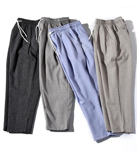 

pants solid color fashion sport pants mid waist casual loose drawstring pants mens 2020 designers mens, Black