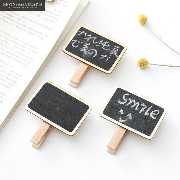 

6pcs/set chalkboard wooden clips p holder mini wood clothespin stationery paper clips office accessories p clip stands