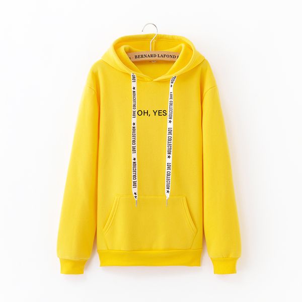 

о да письмо harajuku повседневный толстовка 2019 winter new руно пуловер solid color coat сгущает теплый tops блудниц толстовки, Black